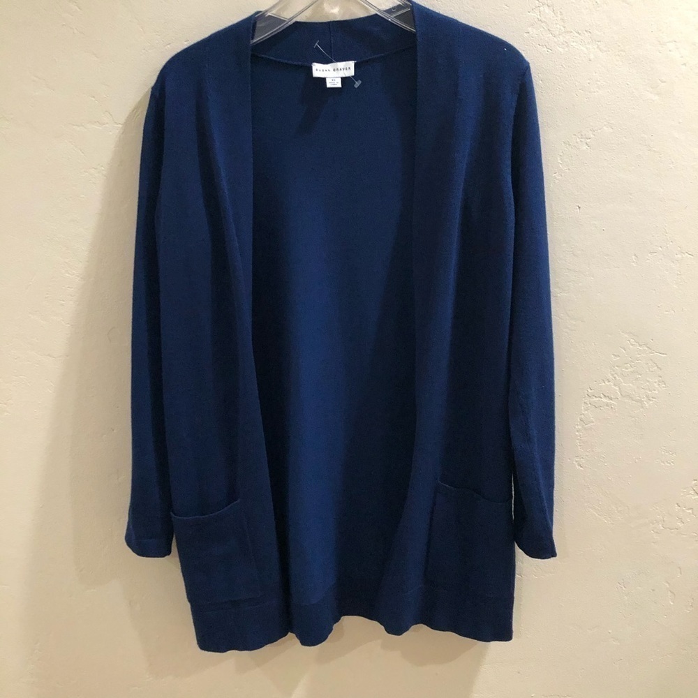 Susan Graver Cardigan Stunning Blue